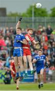 20 May 2018; Niall Kearns of Monaghan in action against Cathal McShane of Tyrone during the Ulster GAA Football Senior Championship Quarter-Final match between Tyrone and Monaghan at Healy Park in Tyrone. Photo by Oliver McVeigh/Sportsfile