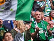 20 May 2018; A Republic of Ireland supporter during Scott Brown's testimonial match between Celtic and Republic of Ireland XI at Celtic Park in Glasgow, Scotland. Photo by Stephen McCarthy/Sportsfile