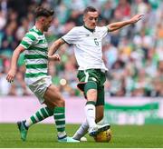 20 May 2018; Shaun Williams of Republic of Ireland XI in action against Patrick Roberts of Celtic during Scott Brown's testimonial match between Celtic and Republic of Ireland XI at Celtic Park in Glasgow, Scotland. Photo by Stephen McCarthy/Sportsfile