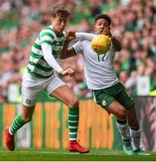 20 May 2018; Jack Hendry of Celtic in action against Callum Robinson of Republic of Ireland XI during Scott Brown's testimonial match between Celtic and Republic of Ireland XI at Celtic Park in Glasgow, Scotland. Photo by Stephen McCarthy/Sportsfile