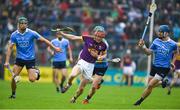 20 May 2018; Diarmuid O'Keeffe of Wexford in action against Dublin players, from left, Chris Crummey, Fergal Whitely, and Seán Moran during the Leinster GAA Hurling Senior Championship Round 2 match between Wexford and Dublin at Innovate Wexford Park in Wexford. Photo by Daire Brennan/Sportsfile