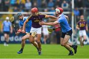 20 May 2018; Paul Morris of Wexford in action against Rian McBride, left, and Paddy Smith of Dublin during the Leinster GAA Hurling Senior Championship Round 2 match between Wexford and Dublin at Innovate Wexford Park in Wexford. Photo by Daire Brennan/Sportsfile