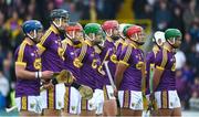 20 May 2018; The Wexford team stand together for the national anthem ahead of the Leinster GAA Hurling Senior Championship Round 2 match between Wexford and Dublin at Innovate Wexford Park in Wexford. Photo by Daire Brennan/Sportsfile