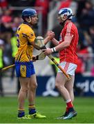 20 May 2018; Shane O'Donnell of Clare, left, and Sean O'Donoghue of Cork after the Munster GAA Hurling Senior Championship Round 1 match between Cork and Clare at Páirc Uí Chaoimh in Cork. Photo by Brendan Moran/Sportsfile