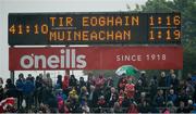 20 May 2018; A general view of the scoreboard after the Ulster GAA Football Senior Championship Quarter-Final match between Tyrone and Monaghan at Healy Park in Tyrone. Photo by Oliver McVeigh/Sportsfile