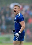 20 May 2018; Colin Walshe of Monaghan celebrates at the final whistle in the Ulster GAA Football Senior Championship Quarter-Final match between Tyrone and Monaghan at Healy Park in Tyrone. Photo by Oliver McVeigh/Sportsfile