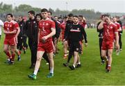 20 May 2018; Dejected Tyrone players leaving the field after the Ulster GAA Football Senior Championship Quarter-Final match between Tyrone and Monaghan at Healy Park in Tyrone. Photo by Oliver McVeigh/Sportsfile