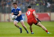 20 May 2018; Dessie Mone of Monaghan in action against Matthew Donnelly of Tyrone during the Ulster GAA Football Senior Championship Quarter-Final match between Tyrone and Monaghan at Healy Park in Tyrone. Photo by Oliver McVeigh/Sportsfile