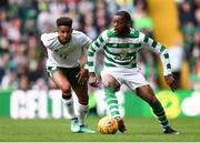 20 May 2018; Olivier Ntcham of Celtic in action against Callum Robinson of Republic of Ireland XI during Scott Brown's testimonial match between Celtic and Republic of Ireland XI at Celtic Park in Glasgow, Scotland. Photo by Stephen McCarthy/Sportsfile