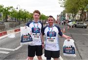 20 May 2018; Runners Aaron, left, and Francis Murray following the SPAR Streets of Dublin 5K at the CHQ Building in Dublin. Photo by David Fitzgerald/Sportsfile
