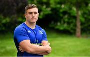 21 May 2018; Jordan Larmour poses for a portrait after a Leinster Rugby press conference at Leinster Rugby HQ in UCD in Dublin. Photo by Brendan Moran/Sportsfile