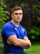 21 May 2018; Jordan Larmour poses for a portrait after a Leinster Rugby press conference at Leinster Rugby HQ in UCD in Dublin. Photo by Brendan Moran/Sportsfile