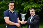 21 May 2018; James Ryan of Leinster is presented with the Bank of Ireland Leinster Rugby Player of the Month for May by Killian Mullen, Bank of Ireland, at Leinster Rugby Headquarters in Dublin. Photo by Brendan Moran/Sportsfile