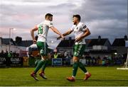 21 May 2018; Garry Buckley of Cork City, left, celebrates with team-mate Josh O'Hanlon after scoring his side's second goal during the SSE Airtricity League Premier Division match between Limerick FC and Cork City at the Market's Field in Limerick. Photo by Diarmuid Greene/Sportsfile