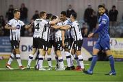21 May 2018; Dundalk players celebrate their second goal scored by Marco Tagbajumi, second from right, during the SSE Airtricity League Premier Division match between Dundalk and Waterford at Oriel Park in Dundalk. Photo by Piaras Ó Mídheach/Sportsfile