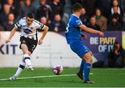 21 May 2018; Michael Duffy of Dundalk in action against Dylan Barnett of Waterford during the SSE Airtricity League Premier Division match between Dundalk and Waterford at Oriel Park in Dundalk. Photo by Piaras Ó Mídheach/Sportsfile