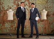 22 May 2018; Former Down footballer, Marty Clarke, right, and current Kerry footballer, David Moran were in Dublin today for the reveal and official launch of the Benetti Menswear GAA Ambassador campaign for 2018 . Both players are just two of a host of the top intercounty hurlers and footballers who will be representing Benetti for the GAA championship season. Benetti are an Irish designed menswear clothing brand who supply a fully comprehensive collection in tailoring, casual menswear, footwear and accessories. For further information about Benetti and their new brand ambassador campaign log on to www.benetti.ie. Photo by Ramsey Cardy/Sportsfile