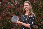 22 May 2018; Sinéad Cafferky of Mayo with The Croke Park Hotel and LGFA Player of the Month award for April, at The Croke Park Hotel in Jones Road, Dublin. Sinéad produced a series of sparkling displays as Mayo progressed to a Lidl National League Division 1 final against Dublin. Sinéad scored a crucial goal in the semi-final victory over Cork,and pulled off a superb block at the other end of the pitch to deny Mayo’s opponents a goal. Photo by David Fitzgerald/Sportsfile