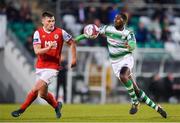 22 May 2018; Kevin Toner of St Patrick's Athletic in action against Dan Carr of Shamrock Rovers during the SSE Airtricity League Premier Division match between Shamrock Rovers and St Patrick's Athletic at Tallaght Stadium in Dublin. Photo by Seb Daly/Sportsfile