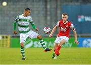 22 May 2018; Graham Burke of Shamrock Rovers in action against Jamie Lennon of St Patrick's Athletic during the SSE Airtricity League Premier Division match between Shamrock Rovers and St Patrick's Athletic at Tallaght Stadium in Dublin. Photo by Seb Daly/Sportsfile