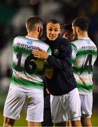 22 May 2018; Graham Burke, right, and David McAllister of Shamrock Rovers, left, congratulate each other following their side's victory during the SSE Airtricity League Premier Division match between Shamrock Rovers and St Patrick's Athletic at Tallaght Stadium in Dublin. Photo by Seb Daly/Sportsfile