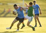 23 May 2018; Sean Foran of Dublin in action against James O'Hare of Meath during the Electric Ireland Leinster GAA Football Minor Championship Round 2 match between Meath and Dublin at Páirc Tailteann in Navan, Co Meath. Photo by Barry Cregg/Sportsfile