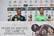 24 May 2018; Jonathan Walters, left, and Kevin Long, right, during a Republic of Ireland press conference at the FAI National Training Centre in Abbotstown, Dublin. Photo by Seb Daly/Sportsfile