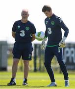 25 May 2018; Conor O'Malley and goalkeeping coach Seamus McDonagh during a Republic of Ireland squad training session at the FAI National Training Centre in Abbotstown, Dublin. Photo by Stephen McCarthy/Sportsfile