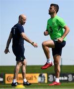 25 May 2018; Shane Long and fitness coach Dan Horan during a Republic of Ireland squad training session at the FAI National Training Centre in Abbotstown, Dublin. Photo by Stephen McCarthy/Sportsfile