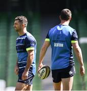 25 May 2018; Rob Kearney, left, and Jonathan Sexton during the Leinster captains run at the Aviva Stadium in Dublin. Photo by David Fitzgerald/Sportsfile