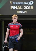 25 May 2018; Rhys Patchell during the Scarlets captains run at the Aviva Stadium in Dublin. Photo by Ramsey Cardy/Sportsfile