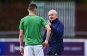 25 May 2018; Cork City manager John Caulfield speaks with Graham Cummins prior to the SSE Airtricity League Premier Division match between St Patrick's Athletic and Cork City at Richmond Park in Dublin. Photo by David Fitzgerald/Sportsfile
