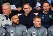 25 May 2018; Republic of Ireland manager Martin O'Neill, in the compnay of Republic of Ireland goalkeeping coach Seamus McDonagh, Republic of Ireland assistant coach Steve Guppy and internationals Derrick Williams and James McClean watch on during the SSE Airtricity League Premier Division match between Bohemians and Shamrock Rovers at Dalymount Park in Dublin. Photo by Stephen McCarthy/Sportsfile