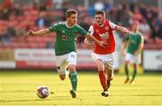 25 May 2018; Graham Cummins of Cork City in action against James Doona of St Patrick's Athletic during the SSE Airtricity League Premier Division match between St Patrick's Athletic and Cork City at Richmond Park in Dublin. Photo by David Fitzgerald/Sportsfile