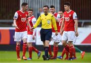 25 May 2018; St Patrick's Athletic players speak with referee Neil Doyle after he awarded a penalty to Cork City during the SSE Airtricity League Premier Division match between St Patrick's Athletic and Cork City at Richmond Park in Dublin. Photo by David Fitzgerald/Sportsfile