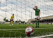 25 May 2018; Conor Kenna of Bray Wanderers, right, reacts after his side concede a second goal during the SSE Airtricity League Premier Division match between Dundalk and Bray Wanderers, at Oriel Park in Dundalk. Photo by Seb Daly/Sportsfile