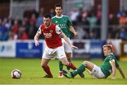 25 May 2018; Ryan Brennan of St Patrick's Athletic in action against Conor McCormack of Cork City during the SSE Airtricity League Premier Division match between St Patrick's Athletic and Cork City at Richmond Park in Dublin. Photo by David Fitzgerald/Sportsfile