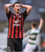 25 May 2018; Dinny Corcoran of Bohemians reacts after scoring a goal which was subsequently disallowed for offside during the SSE Airtricity League Premier Division match between Bohemians and Shamrock Rovers at Dalymount Park in Dublin. Photo by Stephen McCarthy/Sportsfile