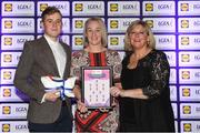 25 May 2018; The 2018 Lidl Teams of the Ladies National Football League awards were presented at Croke Park on Friday, May 25. The best players from the four divisions in the Lidl National Leagues have been selected, following nominations from opposition managers. Players receiving the most votes were selected in their positions on the Lidl Teams of the League. Mary Rose Kelly of Wexford is pictured receiving her Division 3 award from Ladies Gaelic Football Association President, Marie Hickey, and Lidl Ireland Sponsorship Manager, Jay Wilson. Croke Park, Dublin. Photo by Piaras Ó Mídheach/Sportsfile