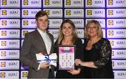 25 May 2018; The 2018 Lidl Teams of the Ladies National Football League awards were presented at Croke Park on Friday, May 25. The best players from the four divisions in the Lidl National Leagues have been selected, following nominations from opposition managers. Players receiving the most votes were selected in their positions on the Lidl Teams of the League. Martha Byrne of Dublin is pictured receiving her Division 1 award from Ladies Gaelic Football Association President, Marie Hickey, and Lidl Ireland Sponsorship Manager, Jay Wilson. Croke Park, Dublin. Photo by Piaras Ó Mídheach/Sportsfile