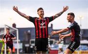 25 May 2018; Rob Cornwall celebrates after scoring his side's late equaliser with his Bohemians team-mate Philip Gannon, right, during the SSE Airtricity League Premier Division match between Bohemians and Shamrock Rovers at Dalymount Park in Dublin. Photo by Stephen McCarthy/Sportsfile