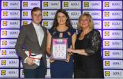 25 May 2018; The 2018 Lidl Teams of the Ladies National Football League awards were presented at Croke Park on Friday, May 25. The best players from the four divisions in the Lidl National Leagues have been selected, following nominations from opposition managers. Players receiving the most votes were selected in their positions on the Lidl Teams of the League. Shauna Ryan of Limerick is pictured receiving her Division 4 award from Ladies Gaelic Football Association President, Marie Hickey, and Lidl Ireland Sponsorship Manager, Jay Wilson. Croke Park, Dublin. Photo by Piaras Ó Mídheach/Sportsfile