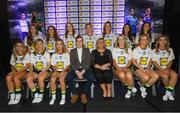 25 May 2018; The 2018 Lidl Teams of the Ladies National Football League awards were presented at Croke Park on Friday, May 25. The best players from the four divisions in the Lidl National Leagues have been selected, following nominations from opposition managers. Players receiving the most votes were selected in their positions on the Lidl Teams of the League. The Lidl Division 1 Team of the League is pictured with Ladies Gaelic Football Association President, Marie Hickey, and Lidl Ireland Sponsorship Manager, Jay Wilson. Croke Park, Dublin. Photo by Piaras Ó Mídheach/Sportsfile
