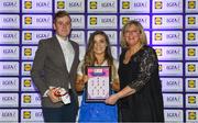 25 May 2018; The 2018 Lidl Teams of the Ladies National Football League awards were presented at Croke Park on Friday, May 25. The best players from the four divisions in the Lidl National Leagues have been selected, following nominations from opposition managers. Players receiving the most votes were selected in their positions on the Lidl Teams of the League. Emily Mulhall of Wicklow is pictured receiving her Division 4 award from Ladies Gaelic Football Association President, Marie Hickey, and Lidl Ireland Sponsorship Manager, Jay Wilson. Croke Park, Dublin. Photo by Piaras Ó Mídheach/Sportsfile