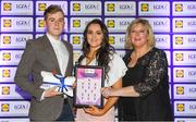 25 May 2018; The 2018 Lidl Teams of the Ladies National Football League awards were presented at Croke Park on Friday, May 25. The best players from the four divisions in the Lidl National Leagues have been selected, following nominations from opposition managers. Players receiving the most votes were selected in their positions on the Lidl Teams of the League. Niamh Gallogly of Meath is pictured receiving her Division 3 award from Ladies Gaelic Football Association President, Marie Hickey, and Lidl Ireland Sponsorship Manager, Jay Wilson. Croke Park, Dublin. Photo by Piaras Ó Mídheach/Sportsfile