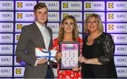 25 May 2018; The 2018 Lidl Teams of the Ladies National Football League awards were presented at Croke Park on Friday, May 25. The best players from the four divisions in the Lidl National Leagues have been selected, following nominations from opposition managers. Players receiving the most votes were selected in their positions on the Lidl Teams of the League. Sinéad Burke of Galway is pictured receiving her Division 1 award from Ladies Gaelic Football Association President, Marie Hickey, and Lidl Ireland Sponsorship Manager, Jay Wilson. Croke Park, Dublin. Photo by Piaras Ó Mídheach/Sportsfile