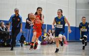 26 May 2018;  Erin O'Connor, from Castleisland, Co. Kerry, left, and Kayla McGonagle, from Kilcock, Co. Kildare, competing in the Basketball U11 & O9 Mixed event during  the Aldi Community Games May Festival, which saw over 3,500 children take part in a fun-filled weekend at University of Limerick from 26th to 27th May. Photo by Sam Barnes/Sportsfile