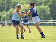 26 May 2018; Carla Cgreegan of An Garda Síochána in action against Veronica Wheatley of Glanbia, Ballragget, Kilkenny, during the LGFA Interfirms Blitz 2018 at Naomh Mearnóg GAA Club, Portmarnock, Dublin. This year seven companies competed for the top prize, while nine teams signed up to take part in a recreational blitz. Photo by Seb Daly/Sportsfile