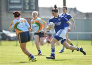 26 May 2018; Keri Harmon of An Garda Síochána in action against Niamh Cathal of Glanbia, Ballragget, Kilkenny, during the LGFA Interfirms Blitz 2018 at Naomh Mearnóg GAA Club, Portmarnock, Dublin. This year seven companies competed for the top prize, while nine teams signed up to take part in a recreational blitz. Photo by Seb Daly/Sportsfile