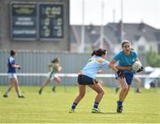 26 May 2018; Philomena Fogarty of University Hospital Waterford in action against Niamh Cathal of Glanbia, Ballyragget, Kilkenny, during the LGFA Interfirms Blitz 2018 at Naomh Mearnóg GAA Club, Portmarnock, Dublin. This year seven companies competed for the top prize, while nine teams signed up to take part in a recreational blitz. Photo by Seb Daly/Sportsfile